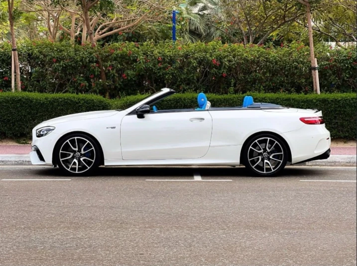 Mercedes Benz E400 Convertible 2023 WHITE RENTAL IN DUBAI - undefined